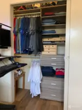 The entire length of the closet has been customized as you can see here. This is an essential feature for nearly everyone!