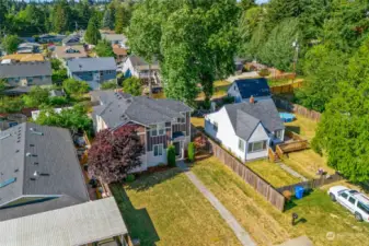 Aerial of front yard