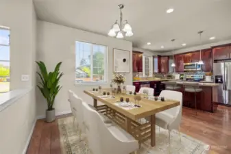 Dining room, virtually staged