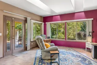 Intimate, light filled living room
