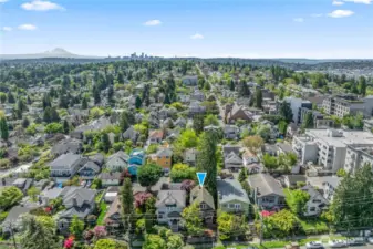 Phinney Ridge is a delightful neighborhood with cafes and restaurants.