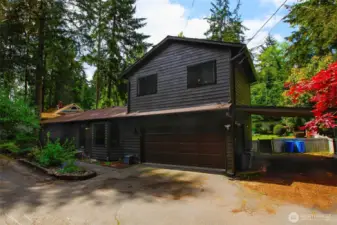 2 car garage and carport parking