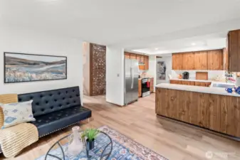 The layout flows seamlessly through all living areas.