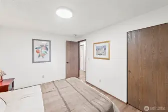 Bedroom #2 at the front end of the house is almost as large as the primary.