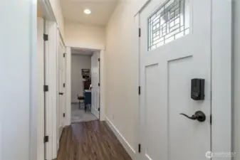 Main floor apartment has a convenient private entrance on the side of the house. Hall closet provides stackable washer/dryer.