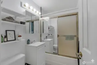 Attached primary full bath completes this bedroom suite.