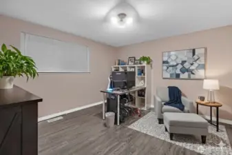 Bedroom three, currently being used as an office.