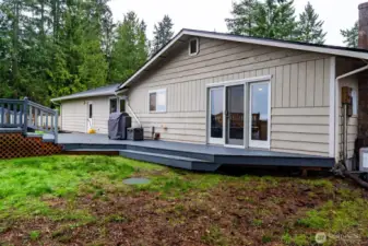 Convenient access to the deck off the family room.