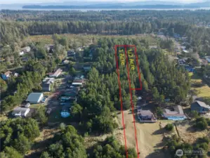 Airial from west 1 approx. 1/2acre lot