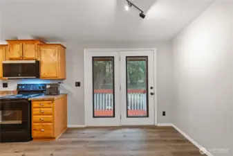 French doors to the backyard for entertaining