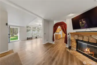 Front entrance, dining room that flows into family room