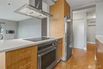 Kitchen open to living room.