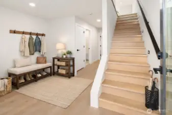 Virtual Staging - great entryway with plenty of room for coats, shoes, and storage