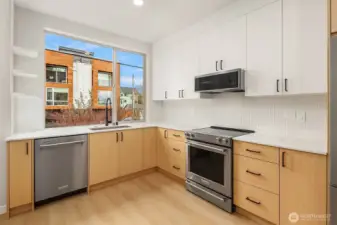 fantastic kitchen flooded with natural light