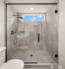 Large walk-in shower in primary bath