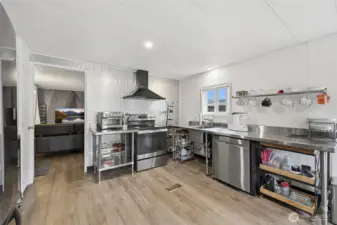 Clean modern look with the warm wood laminate floors bringing it all together.