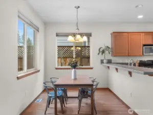 Naturally lit dining area perfect for meals with families and friends