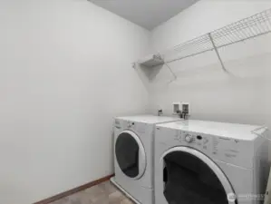 Spacious laundry room located conveniently on the second floor. Washer and dryer stay with the property.