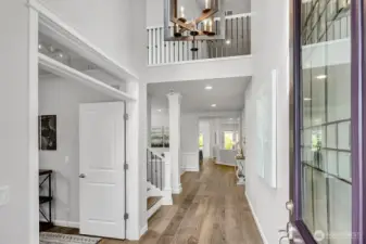Expansive entry way with vaulted ceilings