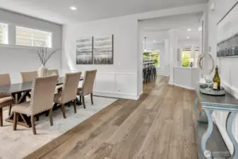 Gorgeous wide plank flooring, seperate Dining Room