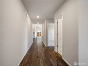 Entry hallway is wide leading to the two secondary bedrooms and full bathroom.