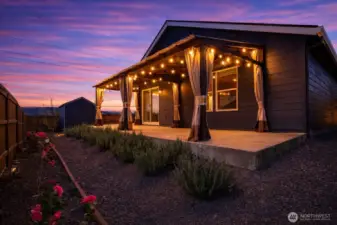 Take in the amazing sunsets from your own private covered patio all year long.