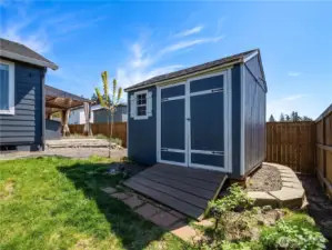 The large Tough Shed provides ample space to store all of your yard/gardening tools and equipment.