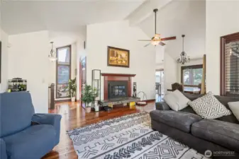 Living Room W/Wood Fireplace