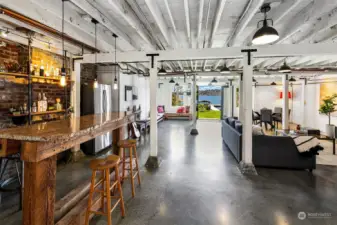 Designed to embrace an industrial chic aesthetic; exposed beams and polished concrete floors.
