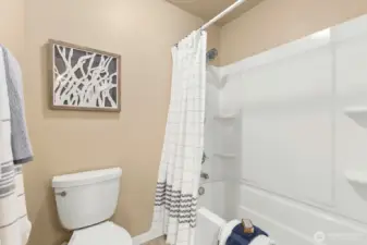 Private shower room for Jack and Jill bath.
