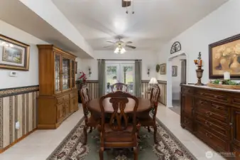 A dining room off the kitchen as well