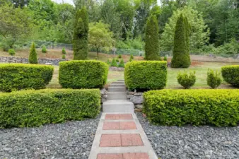 Landscaped in the big backyard