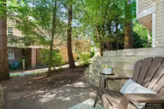 cozy outdoor patio off lower floor bedroom/office