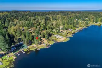 The lot has a very gentle slope, one of the best properties on the lake.