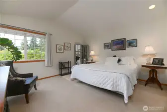 Retreat Primary Suite with vaulted ceilings.