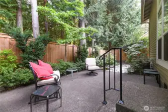 Back patio. Lives private!