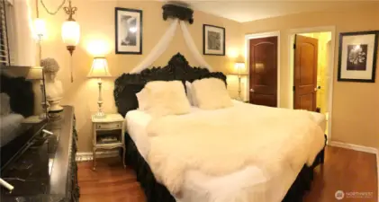 Primary suite with attached bath.