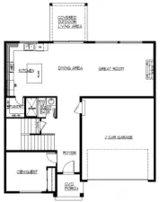 Main floor plan. Actual home not pictured. Photo is for representation purposes only.
