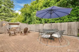 With room for a fire pit, ample seating, and space to mingle, this patio sets the stage for unforgettable nights under the stars with friends.