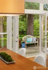 Glimpse of front private courtyard