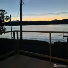 Sunset views over the Olympic Mountains from the Deck!