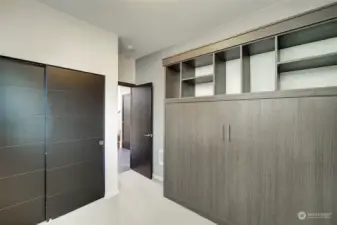 Entry level bedroom with Murphy bed.