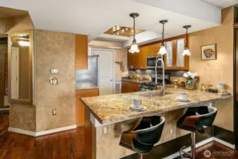 Kitchen with bar