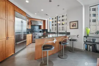 Abundant kitchen storage and prep areas, plus bar seating to boot! And of course, top-of-the-line Subzero, Wolf, and Bosch appliances.