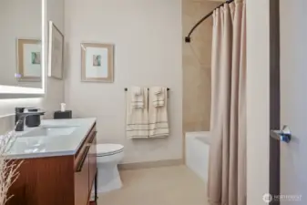 Beautifully appointed bathroom for the second sleeping space.