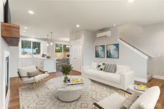 Staged living room- digitally staged for sample purposes only.