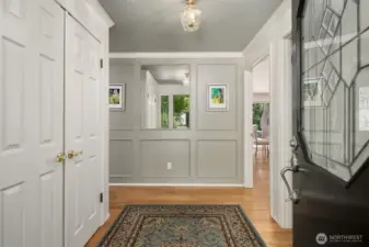 Inviting entrance with warm wood accents