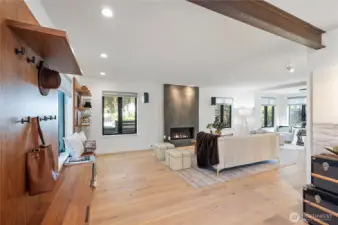 Entrance and the living room on the main floor