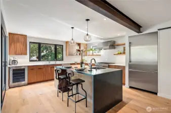 A sleek chef’s kitchen equipped with premium appliances