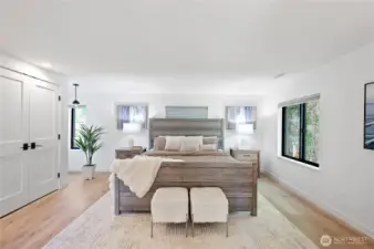 Primary bedroom with custom closets